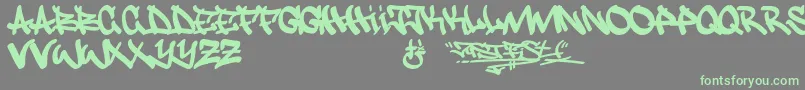 Justfist-Schriftart – Grüne Schriften auf grauem Hintergrund