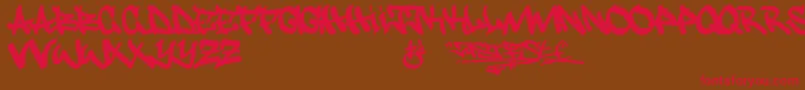 Justfist Font – Red Fonts on Brown Background