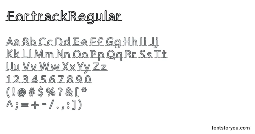 A fonte FortrackRegular – alfabeto, números, caracteres especiais