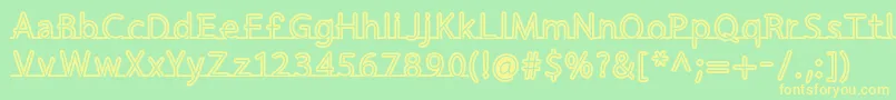 FortrackRegular Font – Yellow Fonts on Green Background