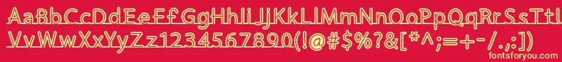 FortrackRegular Font – Yellow Fonts on Red Background