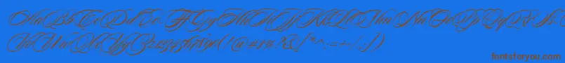 SloopScripttwo Font – Brown Fonts on Blue Background