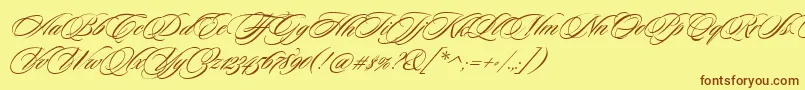 SloopScripttwo Font – Brown Fonts on Yellow Background
