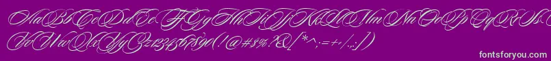 SloopScripttwo Font – Green Fonts on Purple Background