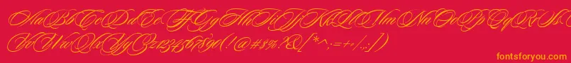 SloopScripttwo Font – Orange Fonts on Red Background