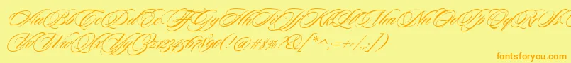 SloopScripttwo Font – Orange Fonts on Yellow Background