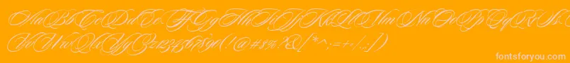 SloopScripttwo-Schriftart – Rosa Schriften auf orangefarbenem Hintergrund