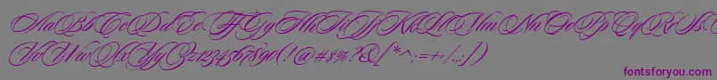 SloopScripttwo-Schriftart – Violette Schriften auf grauem Hintergrund