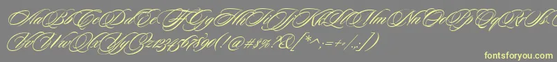 SloopScripttwo-Schriftart – Gelbe Schriften auf grauem Hintergrund