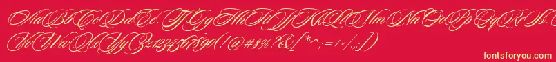 SloopScripttwo Font – Yellow Fonts on Red Background