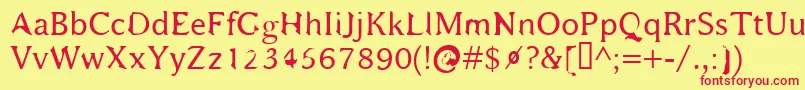 Bajsmask Font – Red Fonts on Yellow Background