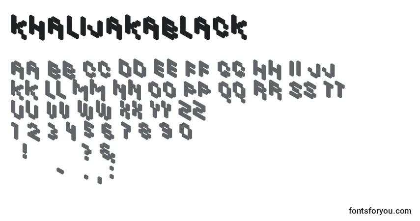 A fonte KhalijakaBlack – alfabeto, números, caracteres especiais