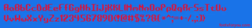 ESystematicTtBrk Font – Red Fonts on Blue Background