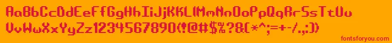 フォントESystematicTtBrk – オレンジの背景に赤い文字