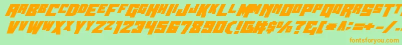 Wbv5bold-Schriftart – Orangefarbene Schriften auf grünem Hintergrund