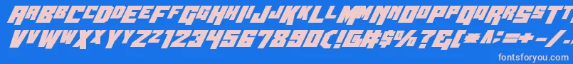 Wbv5bold-Schriftart – Rosa Schriften auf blauem Hintergrund
