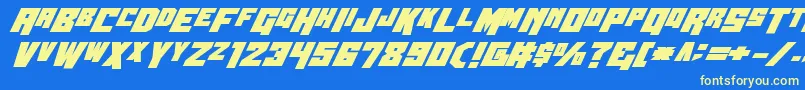 Wbv5bold Font – Yellow Fonts on Blue Background