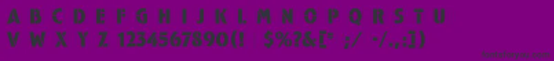 フォントCampaignLetPlain.1.0 – 紫の背景に黒い文字