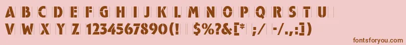 フォントCampaignLetPlain.1.0 – ピンクの背景に茶色のフォント
