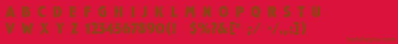 CampaignLetPlain.1.0 Font – Brown Fonts on Red Background