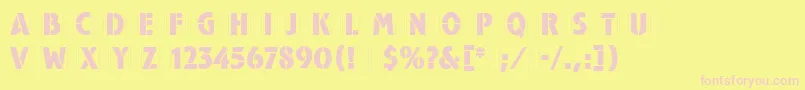 CampaignLetPlain.1.0 Font – Pink Fonts on Yellow Background