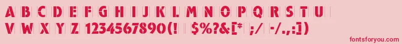 Шрифт CampaignLetPlain.1.0 – красные шрифты на розовом фоне