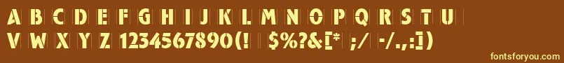 CampaignLetPlain.1.0 Font – Yellow Fonts on Brown Background