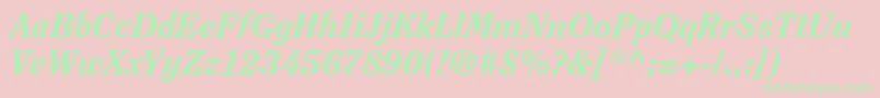 ItcClearfaceLtHeavyItalic Font – Green Fonts on Pink Background