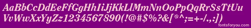 ItcClearfaceLtHeavyItalic Font – Pink Fonts on Purple Background