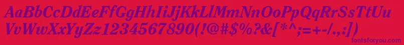 ItcClearfaceLtHeavyItalic Font – Purple Fonts on Red Background