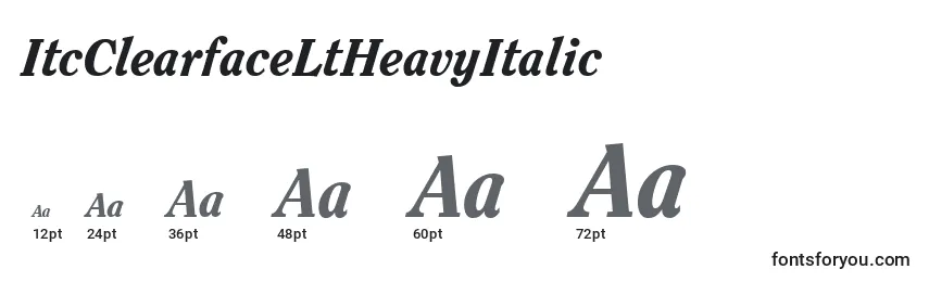 ItcClearfaceLtHeavyItalic Font Sizes