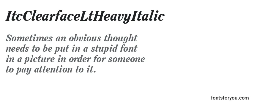 Review of the ItcClearfaceLtHeavyItalic Font
