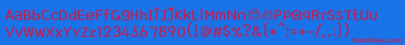 DomoLaughing Font – Red Fonts on Blue Background