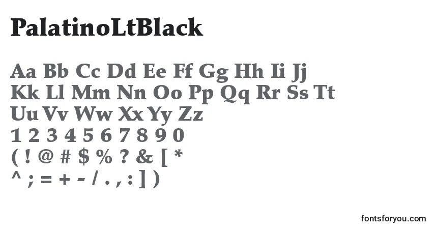 A fonte PalatinoLtBlack – alfabeto, números, caracteres especiais