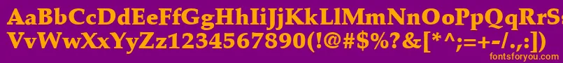 PalatinoLtBlack Font – Orange Fonts on Purple Background