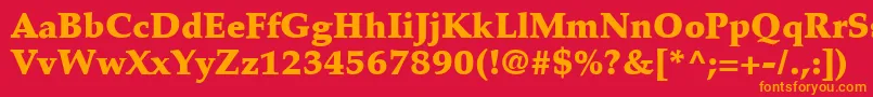 フォントPalatinoLtBlack – 赤い背景にオレンジの文字