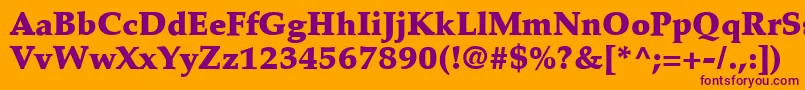 PalatinoLtBlack Font – Purple Fonts on Orange Background