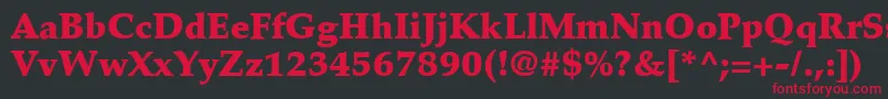 PalatinoLtBlack Font – Red Fonts on Black Background