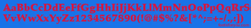 PalatinoLtBlack Font – Red Fonts on Blue Background