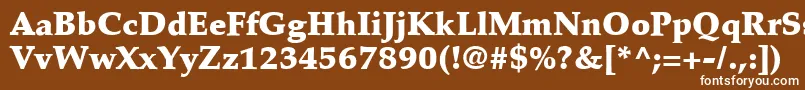 Czcionka PalatinoLtBlack – białe czcionki na brązowym tle