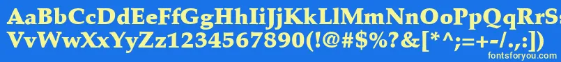 PalatinoLtBlack Font – Yellow Fonts on Blue Background