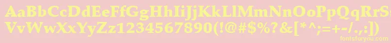 PalatinoLtBlack Font – Yellow Fonts on Pink Background