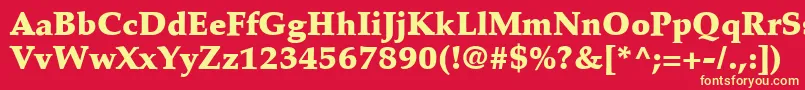 PalatinoLtBlack Font – Yellow Fonts on Red Background