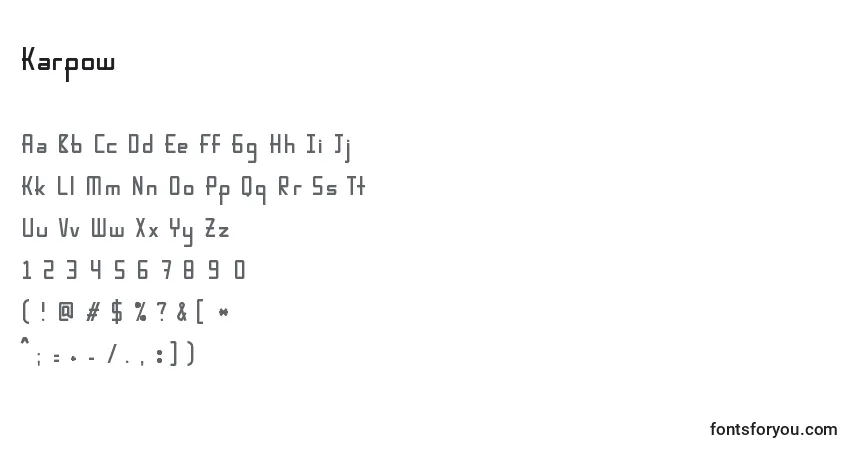 Fuente Karpow - alfabeto, números, caracteres especiales