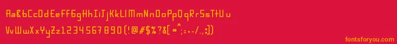 フォントKarpow – 赤い背景にオレンジの文字