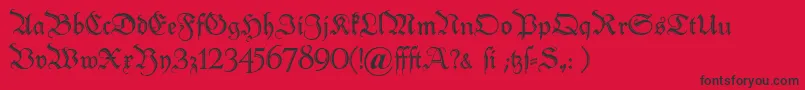 フォントPeter – 赤い背景に黒い文字