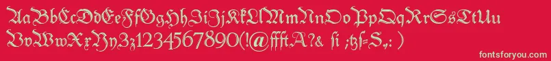 Peter Font – Green Fonts on Red Background