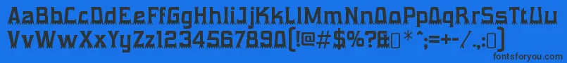 GumtuckeyRegular Font – Black Fonts on Blue Background