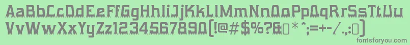 GumtuckeyRegular Font – Gray Fonts on Green Background