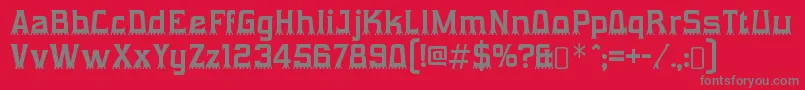 Fonte GumtuckeyRegular – fontes cinzas em um fundo vermelho